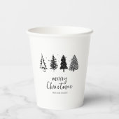 Elegante minimalistische kerstboom papieren bekers (Achterkant)