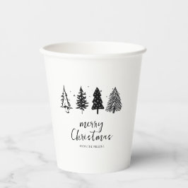 Elegante minimalistische kerstboom papieren bekers