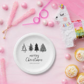 Elegante minimalistische kerstboom papieren bordje (Feest)