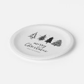 Elegante minimalistische kerstboom papieren bordje (Gekanteld)