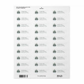 Elegante minimalistische kerstboom retouradres etiket (Full Sheet)
