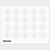 Elegante minimalistische kerstboom retouradres ronde sticker (Vel)