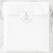 Elegante minimalistische kerstboom retouradres ronde sticker (Tas)