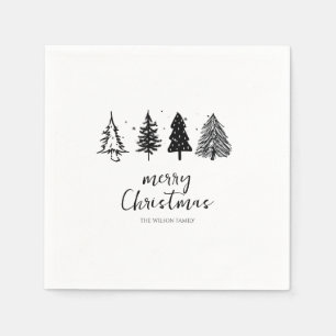 Elegante minimalistische kerstboom servet