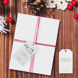 Elegante Minimalistische Kerstboom Vakantie Cadeaulabel