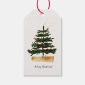 Elegante minimalistische kerstboomvakantie cadeaulabel (Voorkant)