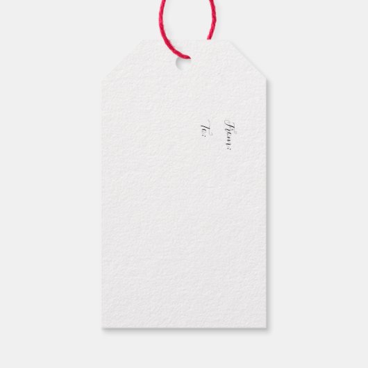 Elegante minimalistische kerstboomvakantie cadeaulabel (Achterkant)