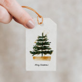Elegante minimalistische kerstboomvakantie cadeaulabel