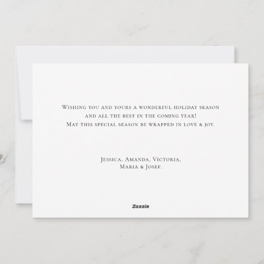 Elegante minimalistische kerstdennenboom begroetin feestdagenkaart (Achterkant)