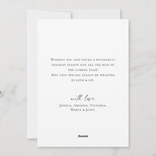 Elegante minimalistische kerstdennenboom begroetin feestdagenkaart (Achterkant)