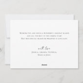 Elegante minimalistische kerstdennenboom begroetin feestdagenkaart (Achterkant)