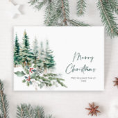 Elegante minimalistische kerstdennenboom begroetin feestdagenkaart