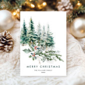 Elegante minimalistische kerstdennenboom begroetin feestdagenkaart