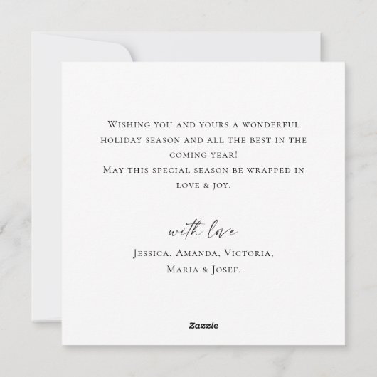 Elegante minimalistische kerstdennenboom begroetin feestdagenkaart (Achterkant)