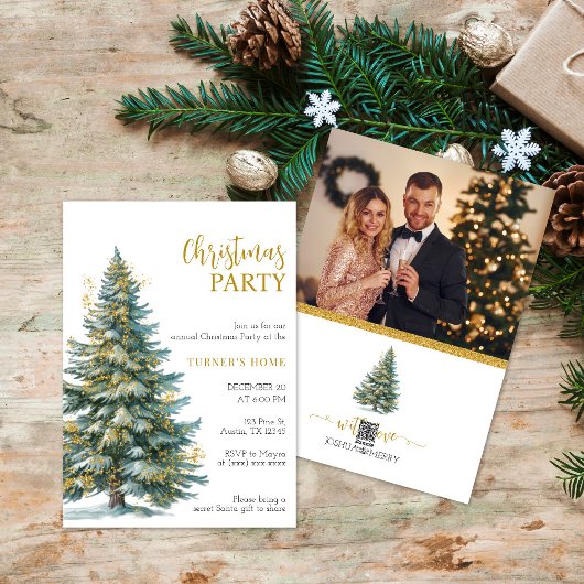 Elegante Minimalistische Kerstfeest Uitnodiging