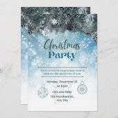 Elegante minimalistische kerstfeestuitnodiging kaart (Voorkant / Achterkant)