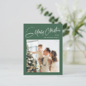 Elegante minimalistische kerstfoto groet briefkaart (Staand voorkant)