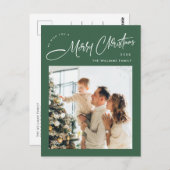 Elegante minimalistische kerstfoto groet briefkaart (Voorkant / Achterkant)