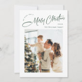 Elegante minimalistische kerstgroet 2 foto feestdagenkaart (Voorkant)