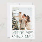 Elegante minimalistische kerstgroet 2 foto feestdagenkaart (Voorkant)