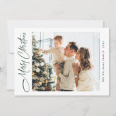 Elegante minimalistische kerstgroet 2 foto feestdagenkaart (Voorkant)