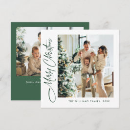 Elegante minimalistische kerstgroet 2 foto feestdagenkaart