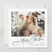 Elegante minimalistische kerstgroet 2 foto feestdagenkaart (Voorkant)