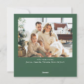 Elegante minimalistische kerstgroet 2 foto feestdagenkaart (Achterkant)