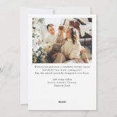 Elegante Minimalistische Kerstgroet 2 Foto Feestdagenkaart (Achterkant)