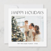 Elegante minimalistische kerstgroet 2 foto feestdagenkaart (Voorkant)