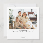 Elegante minimalistische kerstgroet 2 foto feestdagenkaart (Achterkant)