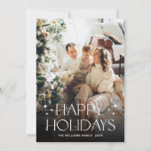 Elegante minimalistische kerstgroet 2 foto feestdagenkaart (Voorkant)