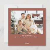 Elegante minimalistische kerstgroet 2 foto feestdagenkaart (Achterkant)