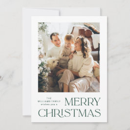 Elegante minimalistische kerstgroet 2 foto feestdagenkaart