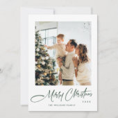 Elegante minimalistische kerstgroet 2 foto feestdagenkaart (Voorkant)