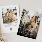 Elegante minimalistische kerstgroet 2 foto feestdagenkaart