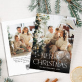 Elegante minimalistische kerstgroet 2 foto feestdagenkaart
