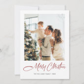 Elegante minimalistische kerstgroet 2 foto feestdagenkaart (Voorkant)