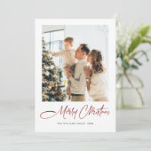 Elegante minimalistische kerstgroet 2 foto feestdagenkaart (Staand voorkant)