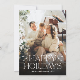 Elegante minimalistische kerstgroet 2 foto feestdagenkaart