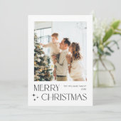 Elegante minimalistische kerstgroet 2 foto feestdagenkaart (Staand voorkant)