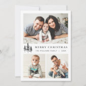 Elegante minimalistische kerstgroet 3 foto feestdagenkaart (Voorkant)