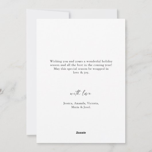 Elegante minimalistische kerstgroet 3 foto feestdagenkaart (Achterkant)