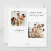 Elegante minimalistische kerstgroet 3 foto feestdagenkaart (Achterkant)