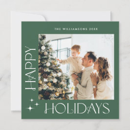 Elegante minimalistische kerstgroet 3 foto feestdagenkaart