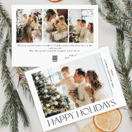 Elegante minimalistische kerstgroet 3 foto feestdagenkaart