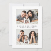 Elegante minimalistische kerstgroet 3 foto Holi Feestdagenkaart (Voorkant)