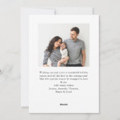 Elegante minimalistische kerstgroet 3 foto Holi Feestdagenkaart (Achterkant)