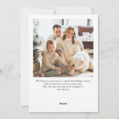 Elegante minimalistische kerstgroet 4 foto feestdagenkaart (Achterkant)