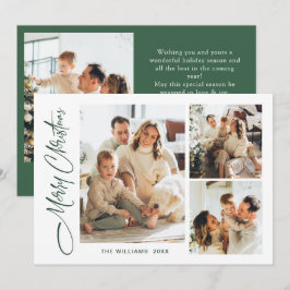 Elegante minimalistische kerstgroet 4 foto feestdagenkaart